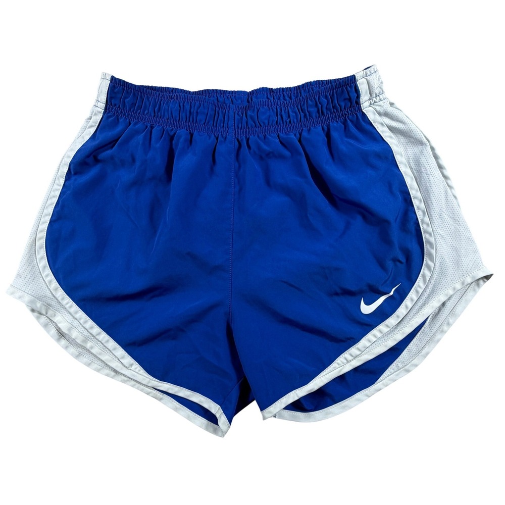 Nike Dri-FIT Tempo Running Shorts Womens Small Blue White Mesh Athletic Gym 3in